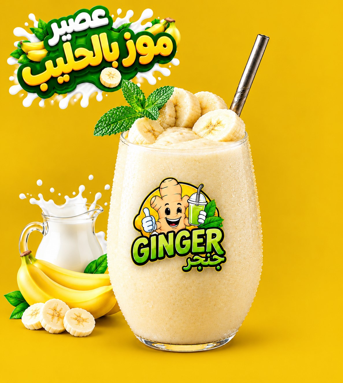 موز بالحليب